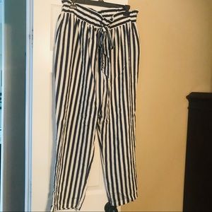 Zara Striped paper bag pants